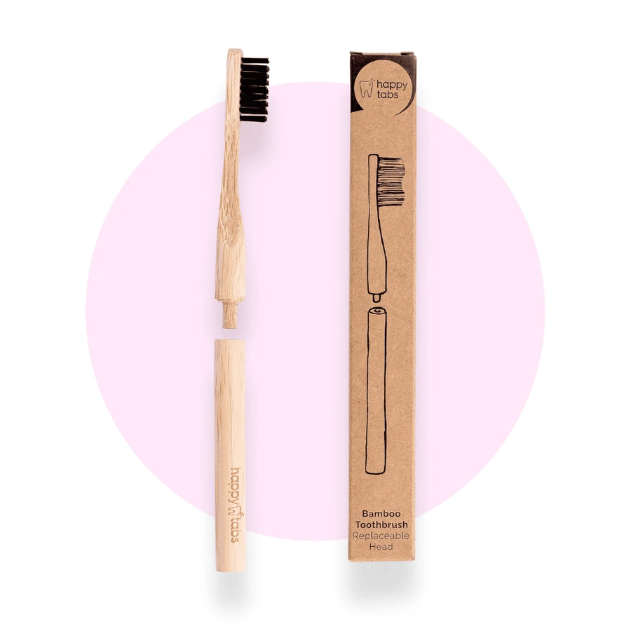 HAPPY TABS Bamboo Toothbrush Replaceable Head Ecological Toothbrush