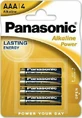PANASONIC Batteries Alkaline Power AAA 4 Pieces