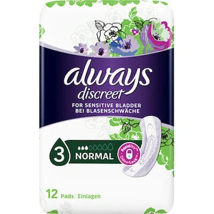 ALWAYS Discreet for Sensitive Bladder Normal, Acateia Napkins 12 Pieces
