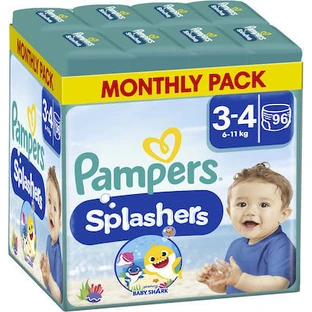 PAMPERS Couches Splashers Maillot de bain No 3-4 Pour 6-11kg Boîte de 96 pièces