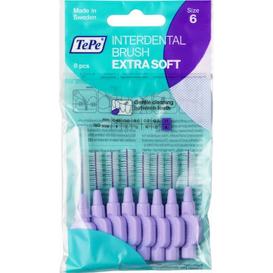 TEPE Extra Soft Intermediate Brushes Very Soft 1,10mm Purple 8 pieces