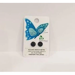 INOPLUS Boucles d'oreilles hypoallergéniques sans nickel Cercle noir avec strass