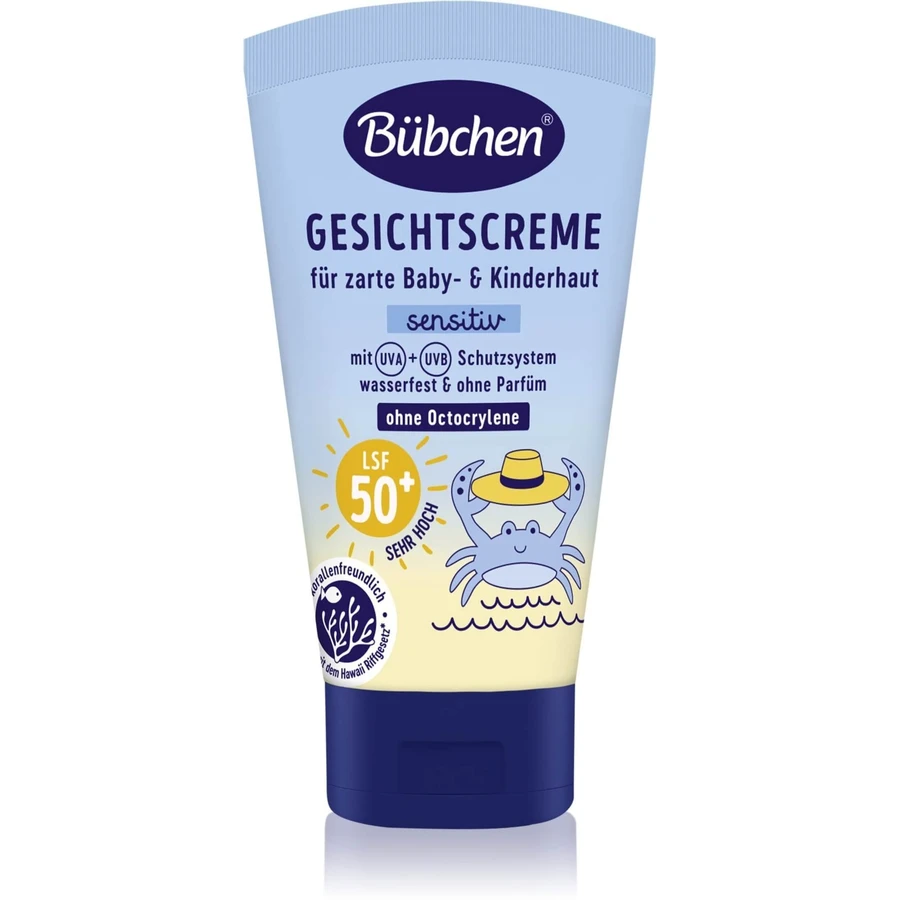 BUEBCHEN Baby-Sonnenschutz-Gesichtscreme ab 6 Monaten SPF50+ 50ml