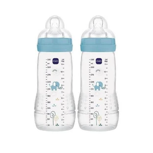 MAM Easy Active Biberón de Plástico con Tetina de Silicona 330ml Para 4+ Meses 365SBc