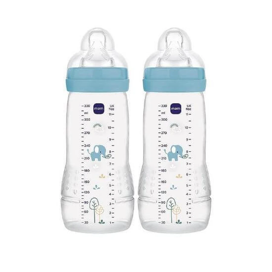 MAM Easy Active Biberón de Plástico con Tetina de Silicona 330ml Para 4+ Meses 365SBc