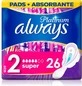 ALWAYS Ultra Platinum Long Pads with wings No 2, 26 pieces