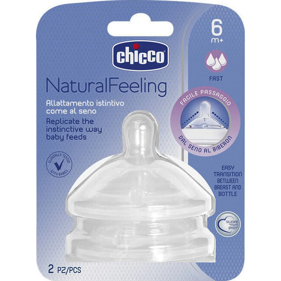 Chicco Natural Gevoel Speen Quick Flow 6m+ Stuks 08104720