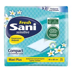 SANI Serviettes hygiéniques Sensitive Fresh à usage spécial avec parfum Maxi Plus 90x60cm x15 pièces