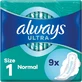 ALWAYS Ultra Normal Night Wings Pads für normalen Durchfluss 4 Tropfen Größe 1, 9 Stück