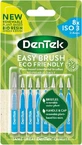 DENTEK Easy Brush Brosses à dents moyennes écologiques ISO 3 0.6mm Bleu 8 pièces