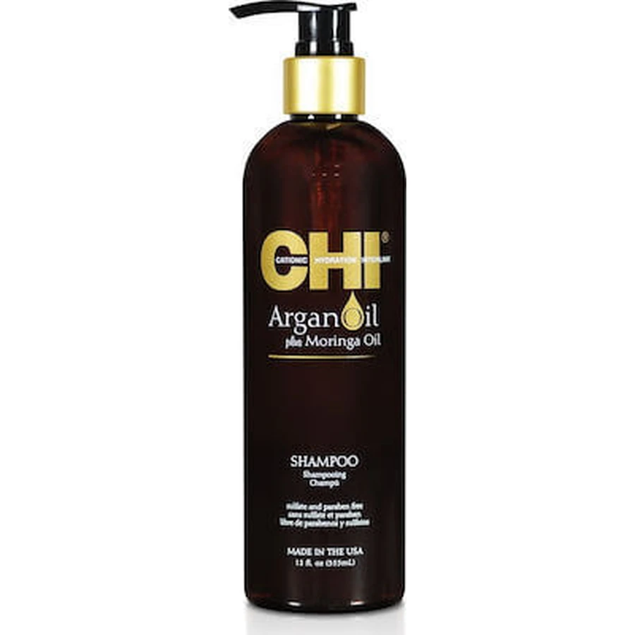 CHI Shampooing à l'huile d'argan - Shampooing à l'huile d'argan avec huiles pour cheveux secs et abîmés, 340ml