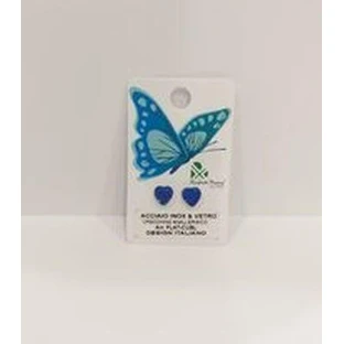 INOPLUS Hypoallergene oorbellen zonder nikkel Blauw hart met Strass