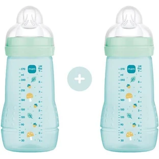 MAM Easy Active Biberón de plástico con tetina de silicona a partir de 2+ meses 270ml 2 piezas