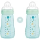 MAM Biberon plastique Easy Active avec tétine en silicone à partir de 2+ mois 270ml 2 pièces