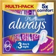 ALWAYS Platinum Toallas Sanitarias Día y Noche con Alas Talla 3, 64 unidades