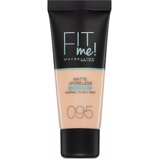 MAYBELLINE Fit Me Base de Maquillaje De Cobertura Natural Mate 30ml 095 Faire Porcelain