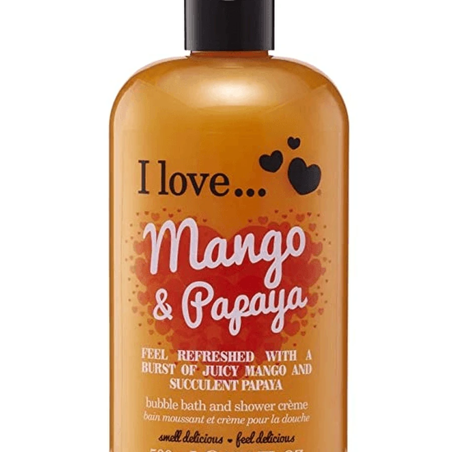 I LOVE Cosmetics Bubble Bath & Shower Creme Mango & Papaya Feuchtigkeitsspendendes Duschgel 500ml