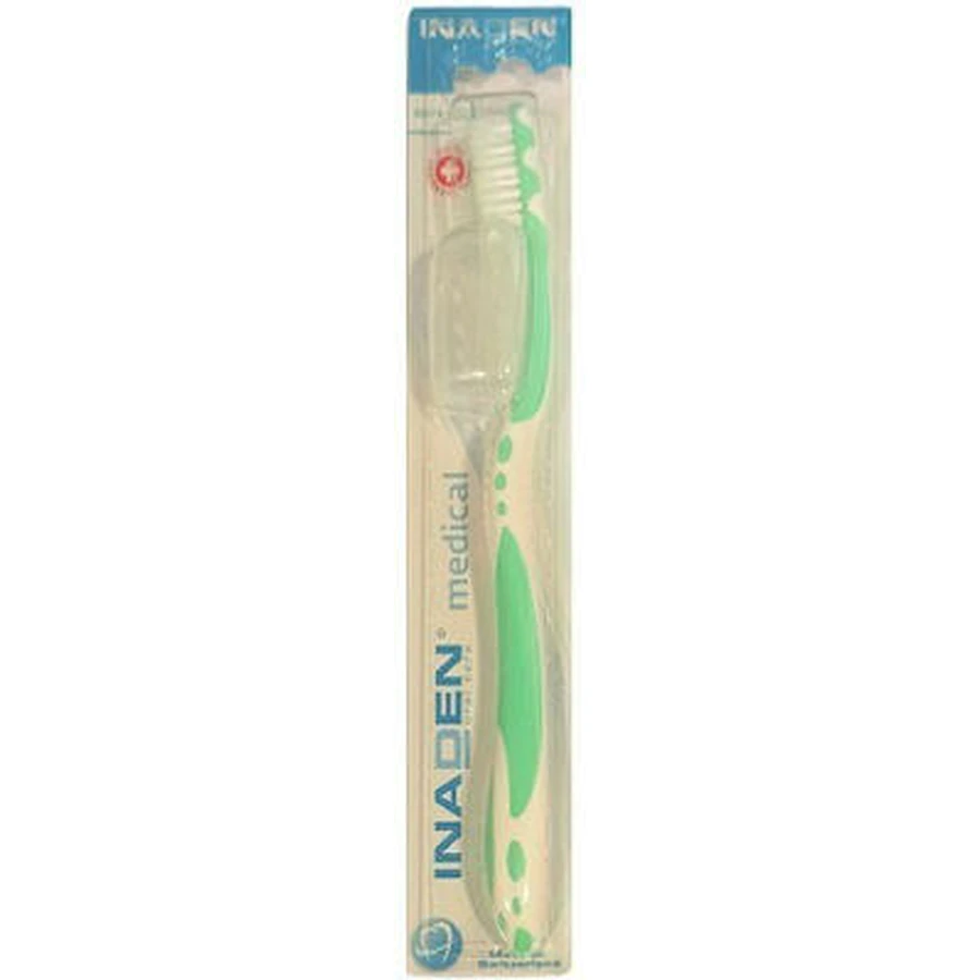 INADEN Medical Brosse à dents extra douce pour un nettoyage en profondeur en différentes couleurs - Vert