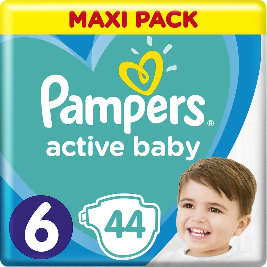 PAMPERS Baby Diapers Active Baby No.6 13-18Kgr 44 pieces Maxi Pack