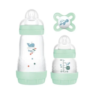 MAM Starter Set Easy Start Anti-Colic para 0+ Meses Biberón de Plástico con Tetina de Silicona 260ml & 130ml & Chupete Start