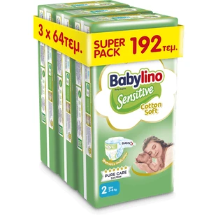 BABYLINO Cotton Soft No2 (3 Packungen à 64 Stück) 192 Stück