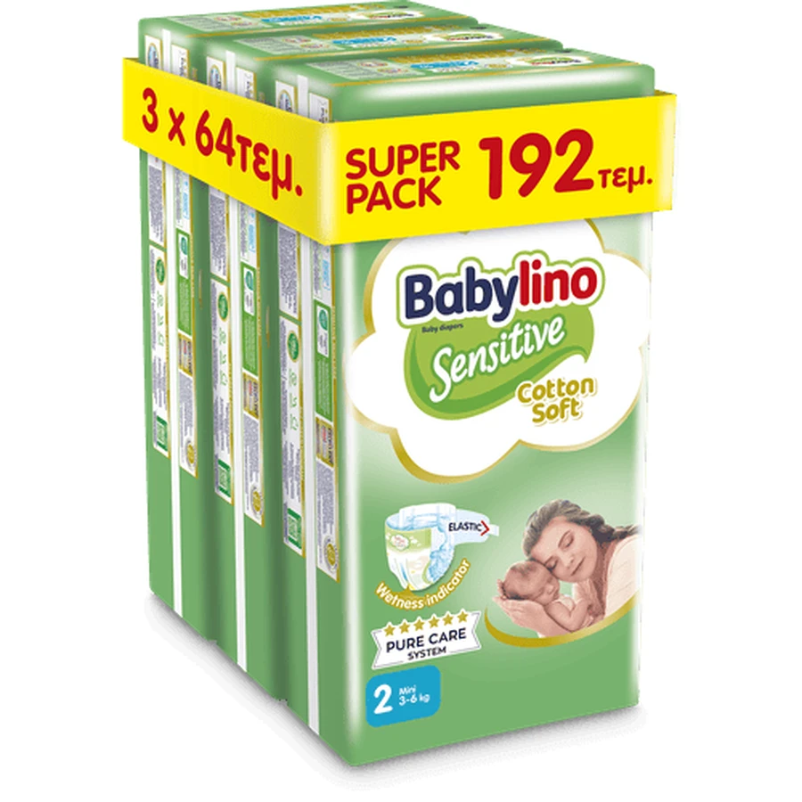 BABYLINO Cotton Soft No2 (3 Packungen à 64 Stück) 192 Stück