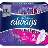 ALWAYS Compresas Platinum Ultra Super Alas para Flujo Medio 5 Gotas Talla 2, 7 unidades