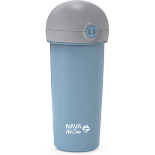 NAVA Plastikflasche mit Silikonstrohhalm We Care Farbe Blau 380ml (10-259-041)