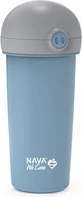 NAVA Plastic Bottle with Silicone Straw We Care Blue color 380ml (10-259-041)