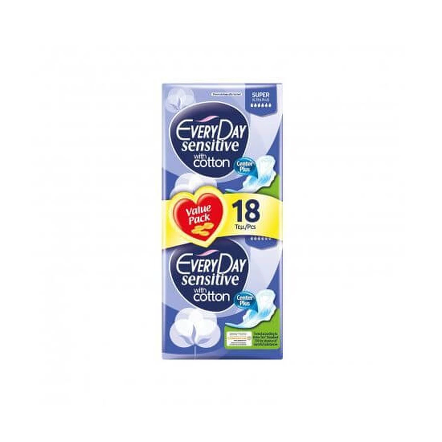 EVERY DAY Sensitive Pads with Wings Ultra Plus Super x18