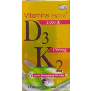 MEDICHROM D3 2000IU & K2 100MCG 60 Oral Tablets