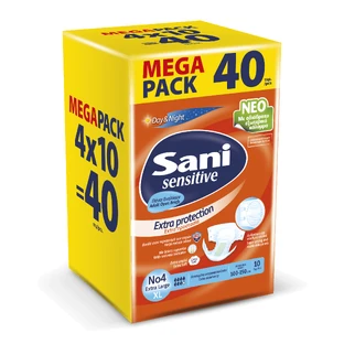 SANI Scutece sensibil deschis nr. 4 XLarge 100-150cm (4 pachete de 10 bucăți) 40 bucăți