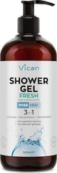 WISE Men Shower Gel 3in1 Fresh Men's Shower Gel with Sandalwood &amp; Musk Fragrance for Freshness, 500ml