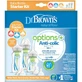 DR BROWN'S Set de 3 Biberones de Plástico Opciones+ Anticólicos con Tetina de Silicona Para 0+ Meses 2x270ml & 1x150ml WB 03606