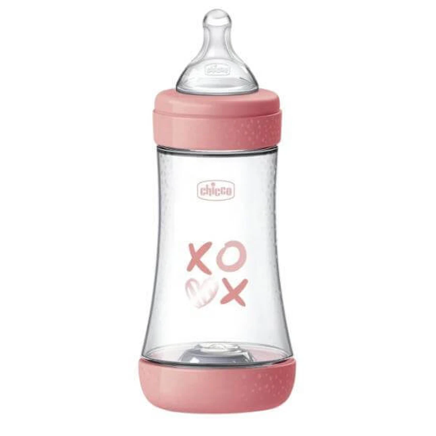CHICCO Plastic Bottle Perfect 5 Anti-Colic Bottle with Silicone Nipple for 2+ Months 240ml