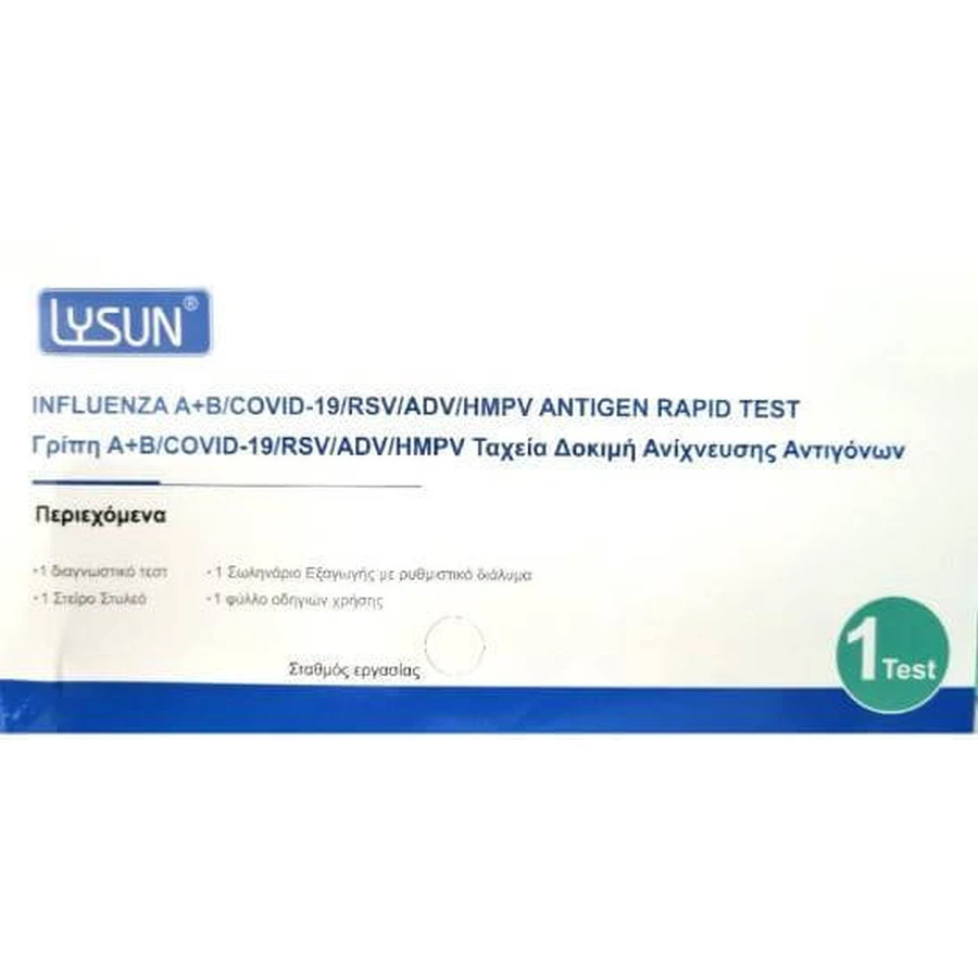 LYSUN Multidetector Sneltest voor influenza, Coronavirus, RSV, Adenovirus & HMPV