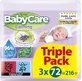 BABYCARE Calming Pure Water Lavender Baby Wipes Triple Pack Soothing Baby Wipes (3 Packs of 72 pieces) 216 Pieces