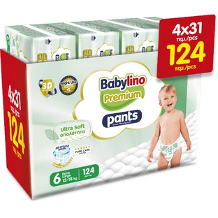 BABYLINO Pants Premium Windelhosen Soft No6 13-18KG (4x31) 124 Stück (Box)