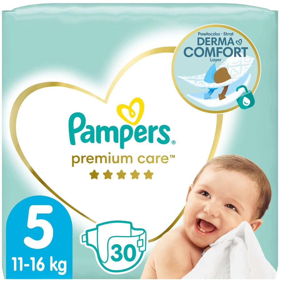PAMPERS Baby Diapers Premium Care No.5 11-16 kg 30 pieces Value Pack