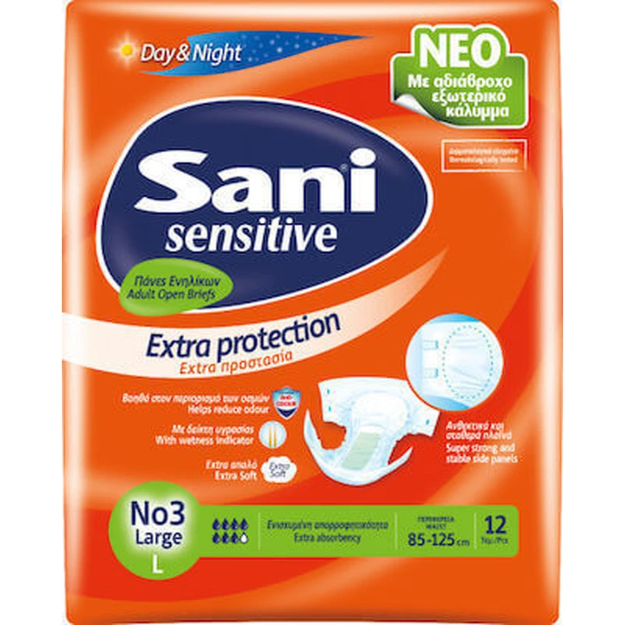 SANI Sensitive No3 Large 85-125cm ( 2 Verpakkingen van 12 stuks ) 24 stuks