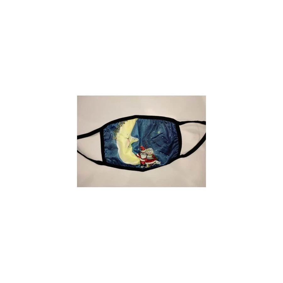 Maschera in tessuto ROYALTY Edizione X-Mas per bambini Luna Blu x1