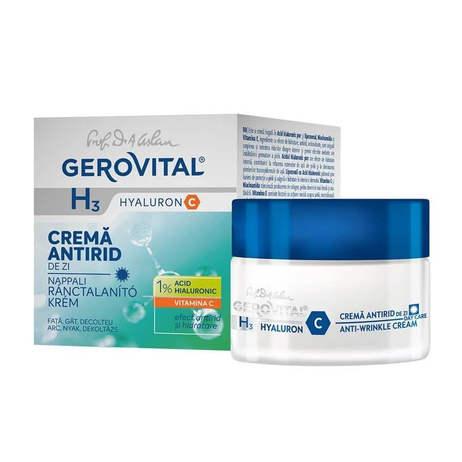 Gerovital H3 Hyaluron C Crema de día antiarrugas, 50 ml