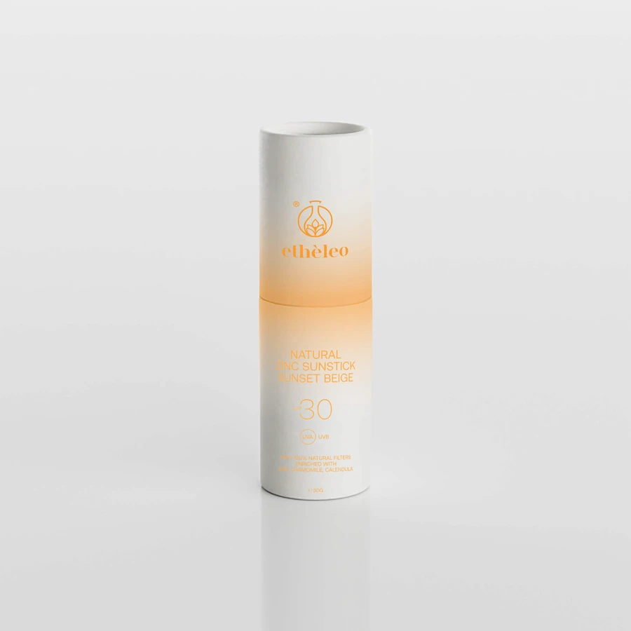 ETHELEO Natuurlijke Zink Zonnekunst Zonnebrandcrème voor Gevoelige Zones SPF30 30g