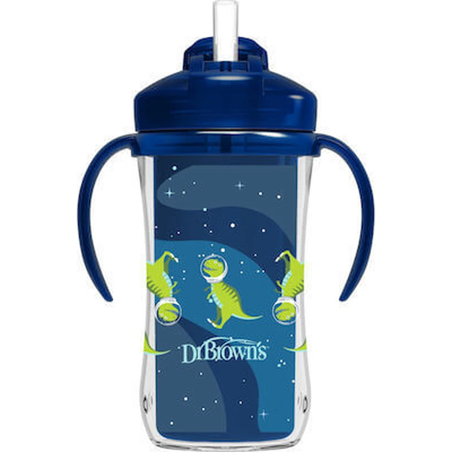 DR. BROWN`S Warm Cup With Straw Blue 12+ Months 300ml TC 01202