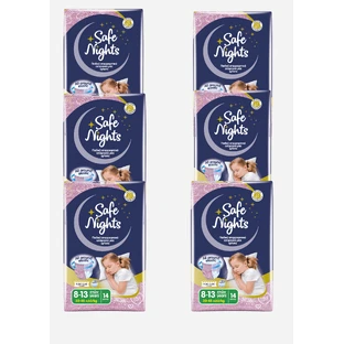 BABYLINO Pants Safe Nights Girl 8-13 Years 30-48kg ( 6 Packs of 14 pieces) 84 Pieces