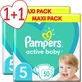 PAMPERS Couches pour bébés Active Baby No.5 11-16Kgr 100 pièces Maxi Pack 1+1 Gift (2 paquets de 50 pièces)