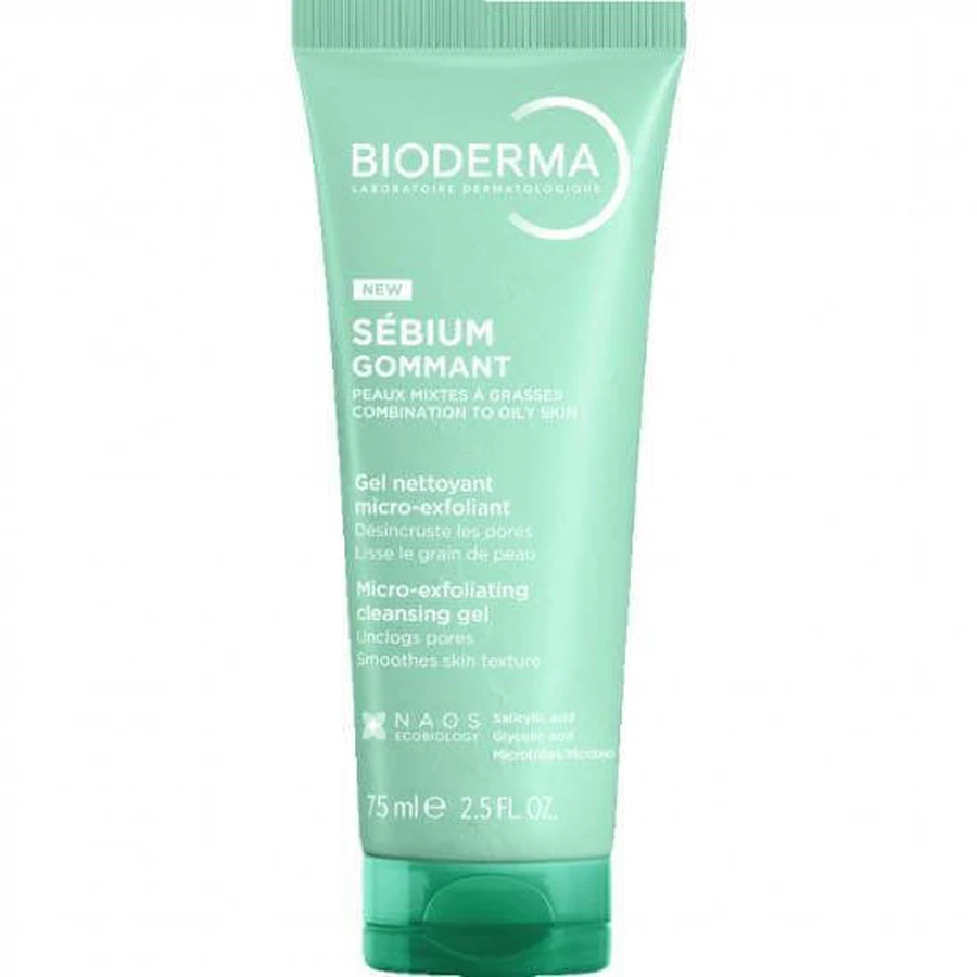 BIODERMA Sebium Gommant Reinigingsgel Milde Exfoliërende Gel voor de Vette Huid 75ml