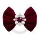 Invisibobble British Royal Slim Bowtique Put Your Crown On Take A Bow Pelo de terciopelo rojo y perlas 1 pieza
