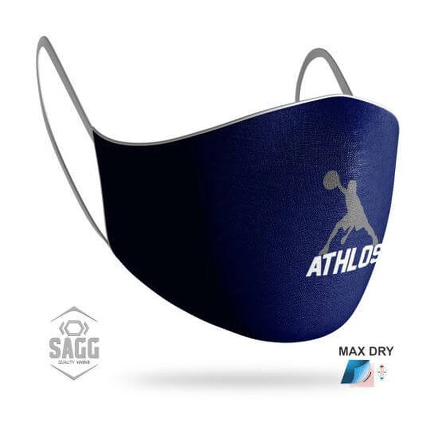 SAGG Masque unisexe en tissu Athlos Grey