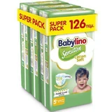 BABYLINO Sensitive Cotton Soft No5+ 12-17 Kg SUPER PACK 126 Pieces